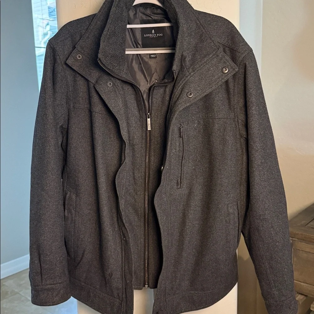 London Fog Men’s wool Charcoal coat